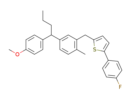 2-(4-fluorophenyl)-5-(5-(1-(4-methoxyphenyl)butyl)-2-methylbenzyl)thiophene