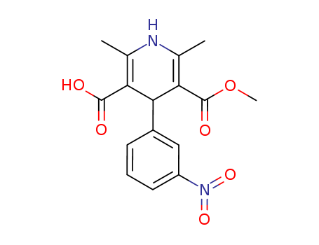 74936-72-4,1,4-Dihydro-2,6-dimethyl-4-(3-nitrophenyl)-3,5-pyridinedicarboxylic Acid 3-Methyl Ester,3,5-Pyridinedicarboxylicacid, 1,4-dihydro-2,6-dimethyl-4-(3-nitrophenyl)-, monomethyl ester (9CI);2,6-Dimethyl-4-(3-nitrophenyl)-1,4-dihydropyridine-3,5-dicarboxylic acidmonomethyl ester;2,6-Dimethyl-5-methoxycarbonyl-4-(3-nitrophenyl)-1,4-dihydropyridine-3-carboxylicacid;