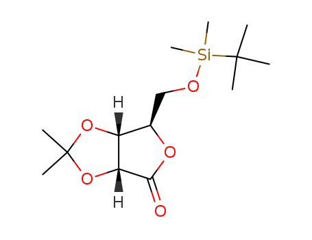 Molecular Structure of 75467-36-6 (5-O-(TERT-BUTYLDIMETHYLSILYL)-2,3-O-ISOPROPYLIDENE-D-RIBONIC ACID GAMMA-LACTONE)