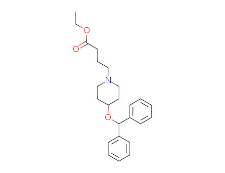 Molecular Structure of 125602-76-8 (1-Piperidinebutanoic acid, 4-(diphenylmethoxy)-, ethyl ester)