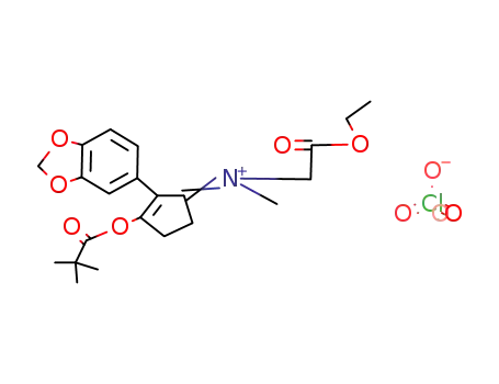 N-<(ethoxycarbonyl)methyl>-N-methyl-N-<3-(pivaloyloxy)-2-<3,4-(methylenedioxy)phenyl>cyclopent-2-enylidene>ammonium perchlorate