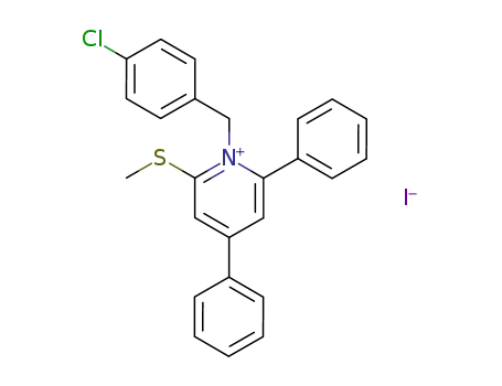 Molecular Structure of 76950-79-3 (Pyridinium, 1-[(4-chlorophenyl)methyl]-2-(methylthio)-4,6-diphenyl-,
iodide)