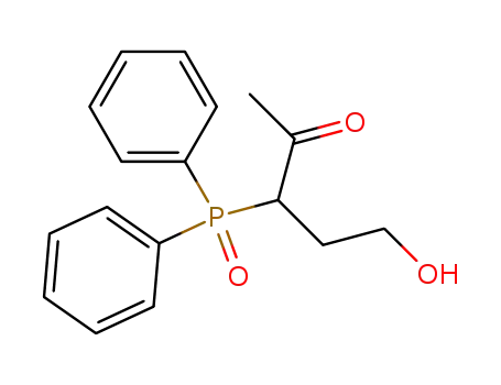 Molecular Structure of 89625-16-1 (2-Pentanone, 3-(diphenylphosphinyl)-5-hydroxy-)