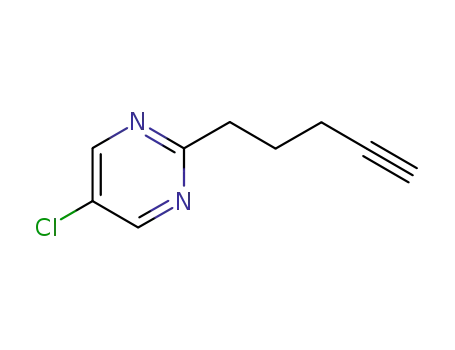 Molecular Structure of 126215-85-8 (5-Chloro-2-(pent-4-yn-1-yl)pyriMidine)