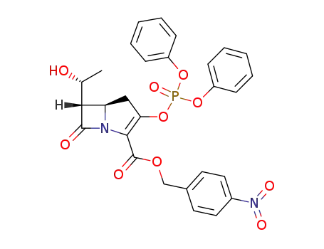 Molecular Structure of 75321-08-3 ((5R,6S)-3-[(Diphenoxyphosphinyl)oxy]-6-[(1R)-1-hydroxyethyl]-7-oxo-1-azabicyclo[3.2.0]hept-2-ene-2-carboxylic acid (4-nitrophenyl)methyl ester)
