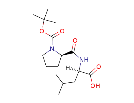 Molecular Structure of 91711-95-4 (D-Leucine, N-[1-[(1,1-dimethylethoxy)carbonyl]-D-prolyl]-)