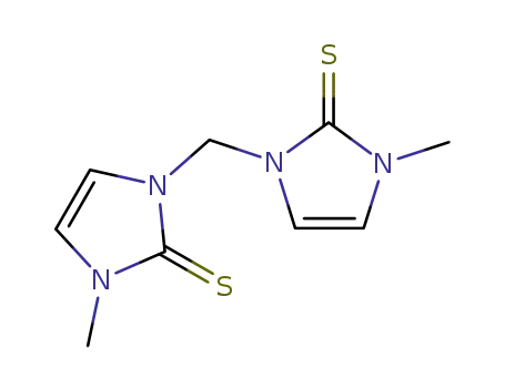 Molecular Structure of 133213-39-5 (2H-Imidazole-2-thione, 1,1'-methylenebis[1,3-dihydro-3-methyl-)
