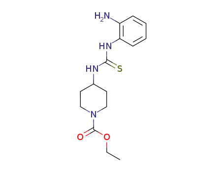 Molecular Structure of 73733-81-0 (1-Piperidinecarboxylic acid,
4-[[[(2-aminophenyl)amino]thioxomethyl]amino]-, ethyl ester)