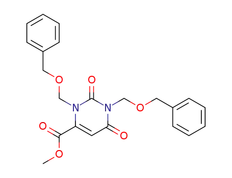 4-Pyrimidinecarboxylic acid,
1,2,3,6-tetrahydro-2,6-dioxo-1,3-bis[(phenylmethoxy)methyl]-, methyl
ester