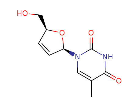3056-17-5,Stavudine,Thymidine,2',3'-didehydro-3'-deoxy-;Thymine,1-(2,3-dideoxy-b-D-glycero-pent-2-enofuranosyl)- (7CI,8CI);2'-Thymidinene, 3'-deoxy- (8CI);2',3'-Didehydro-3'-deoxythymidine;3'-Deoxy-2',3'-didehydrothymidine;Avostav;BMY 27857;D 4T (nucleoside);NSC163661;Stag;Stavir;Virostav;Zerit;d4T;