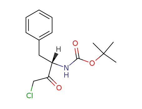102123-74-0,(3S)-3-(tert-Butoxycarbonyl)amino-1-chloro-4-phenyl-2-butanone,Carbamicacid, [(1S)-3-chloro-2-oxo-1-(phenylmethyl)propyl]-, 1,1-dimethylethyl ester(9CI);Carbamic acid, [3-chloro-2-oxo-1-(phenylmethyl)propyl]-,1,1-dimethylethyl ester, (S)-;(3S)-(-)-3-tert-Butoxycarbonylamino-1-chloro-4-phenyl-2-butanone;(3S)-3-(tert-Butoxycarbonylamino)-1-chloro-4-phenyl-2-butanone;N-Boc phenylalanylchloride;