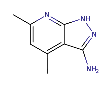 Molecular Structure of 41601-44-9 (4,6-DIMETHYL-1H-PYRAZOLO[3,4-B]PYRIDIN-3-AMINE)