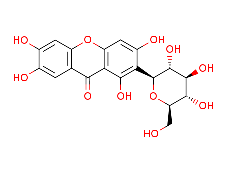 4773-96-0,Mangiferin,Mangiferin(6CI,7CI,8CI);1,3,6,7-Tetrahydroxyxanthone-C2-b-D-glucoside;2-C-b-D-Glucopyranosyl-1,3,6,7-tetrahydroxyxanthone;Alpizarin;Alpizarine;Aphloiol;Chinomin;Chinonin;Hedysarid;NSC 248870;Shamimin;
