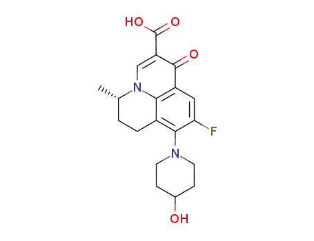 S-(-)-9-fluoro-6,7-dihydro-8-(4-hydroxypiperidin-1-yl)-5-methyl-1-oxo-1H,5H-benzo[i,j]quinolizine-2-carboxylic acid