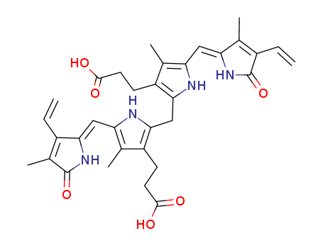 21H-Biline-8,12-dipropanoicacid,2,17-diethenyl-1,10,19,22,23,24-hexahydro-3,7,13,18-tetramethyl-1,19-dioxo-(635-65-4)