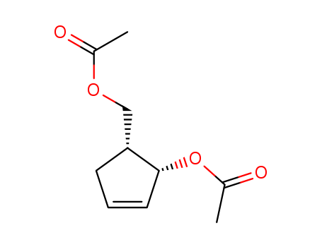 Molecular Structure of 178456-34-3 (3-Cyclopentene-1-methanol, 2-(acetyloxy)-, acetate, (1R,2R)-)