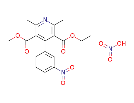 2,6-Dimethyl-4-(3-nitro-phenyl)-pyridine-3,5-dicarboxylic acid 3-ethyl ester 5-methyl ester; compound with nitric acid