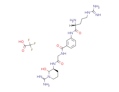 3-((R)-2-Amino-5-guanidino-pentanoylamino)-N-[((S)-1-carbamimidoyl-2-hydroxy-piperidin-3-ylcarbamoyl)-methyl]-benzamide; compound with trifluoro-acetic acid
