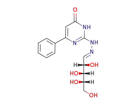 6-Phenyl-2-{N'-[(2S,3R,4S)-2,3,4,5-tetrahydroxy-pent-(E)-ylidene]-hydrazino}-3H-pyrimidin-4-one