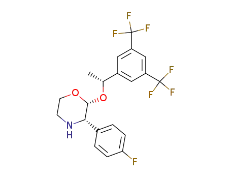 Molecular Structure of 171338-27-5 (2-(R)-[1-(R)-(3,5-Bis(trifluoromethyl)phenyl)ethoxy]-3-(S)-fluorophenylmorpholine)