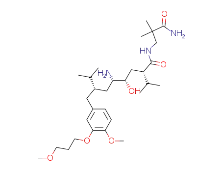 AliskirenAliskiren & its intermediates(R&D); Aliskiren Base; (2S,4S,5S,7S)-5-amino-N-(3-amino-2,2-dimethyl-3-oxopropyl)-4-hydroxy-7-[4-methoxy-3-(3-methoxypropoxy)benzyl]-8-methyl-2-(1-methylethyl)no