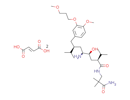 (2S,4S,5S,7S)-N-(2-carbamoyl-2-methylpropyl)-5-amino-4-hydroxy-2,7-diisopropyl-8-[4-methoxy-3-(3-methoxypropoxy)phenyl]octanamide hemifumarate