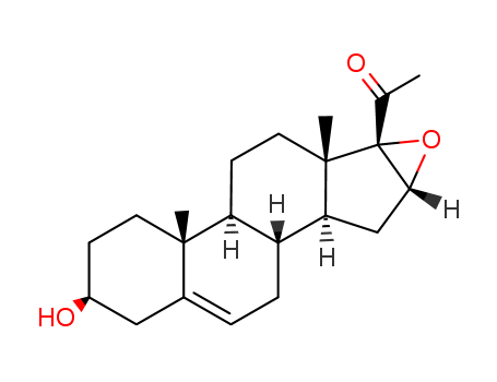 974-23-2,16,17-Epoxypregnenolone,Pregn-5-en-20-one,16a,17-epoxy-3b-hydroxy- (6CI,8CI);16,17-Epoxy-17H-cyclopenta[a]phenanthrene, pregn-5-en-20-one deriv.;16,17a-Epoxypregnenolone;16a,17-Epoxy-3b-hydroxypregn-5-en-20-one;16a,17a-Epoxy-3b-hydroxy-5-pregnen-20-one;16a,17a-Epoxypregn-5-en-3b-ol-20-one;16a,17a-Epoxypregnenolone;16a,17a-Oxidopregnenolone;3b-Hydroxy-16a,17a-epoxy-5-pregnen-20-one;5-Pregnen-16a,17a-epoxy-3b-ol-20-one;NSC 122401;