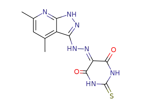 5-{(4,6-dimethyl-1H-pyrazolo[3,4-b]pyridin-3-yl)hydrazono}-2-thioxopyrimidine-4,6(1H,3H,5H)-dione