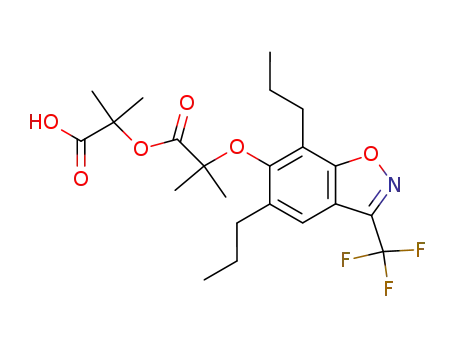 2-[2-(5,7-dipropyl-3-trifluoromethyl-benzo[d]isoxazol-6-yloxy)-2-methyl-propionyloxy]-2-methyl-propionic acid