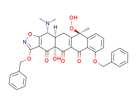 3,7-bis-benzyloxy-13-dimethylamino-11-hydroperoxy-4a-hydroxy-11-methyl-12a,13-dihydro-4aH,11H,12H-1-oxa-2-aza-cyclopenta[b]naphthacene-4,5,6-trione