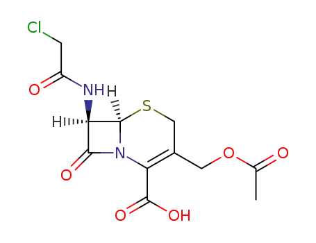 Molecular Structure of 28240-16-6 (5-Thia-1-azabicyclo[4.2.0]oct-2-ene-2-carboxylic acid,
3-[(acetyloxy)methyl]-7-[(chloroacetyl)amino]-8-oxo-, (6R,7R)-)