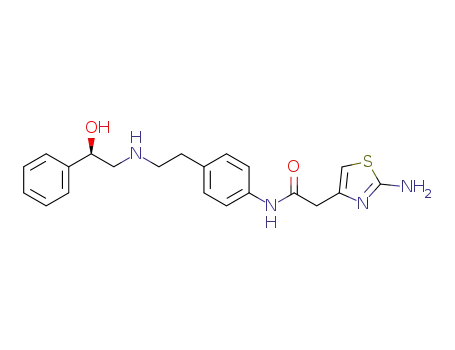 Molecular Structure of 223673-61-8 (4-Thiazoleacetamide, 2-amino-N-[4-[2-[[(2R)-2-hydroxy-2-phenylethyl]amino]ethyl]phenyl]-)