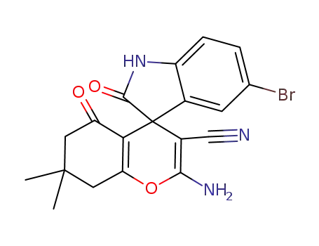 2-amino-5'-bromo-7,7-dimethyl-2',5-dioxo-5,6,7,8-tetrahydrospiro[chromene-4,3'-indoline]-3-carbonitrile
