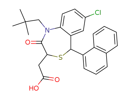 (-)-trans-7-chloro-5-(1-naphthyl)-1-neopentyl-2-oxo-1,2,3,5-tetrahydro-4,1-benzothiazepin-3-acetic acid