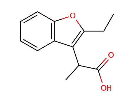Molecular Structure of 63606-55-3 (3-Benzofuranacetic acid, 2-ethyl-a-methyl-)