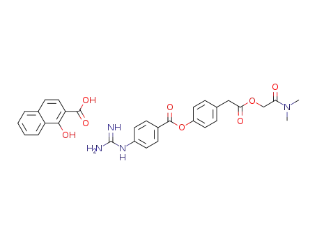 N,N-dimethyl-carbamoylmethyl p-(p-guanidinobenzoyloxy)phenylacetate xinafoate