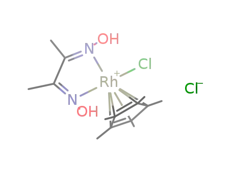 {(pentamethylcyclopentadienyl)(dmg)rhodium(III)(Cl)}Cl
