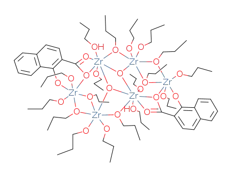 Zr6O2(OC3H7)16(O2CC10H6O)2(C3H7OH)2