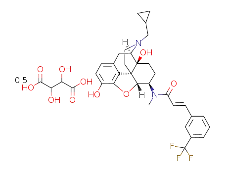 (2E)-N-[(5R,6R)-17-(cyclopropylmethyl)-4,5-epoxy-3,14-dihydroxymorphinan-6-yl]-3-(3-trifluoromethylphenyl)-N-methylprop-2-enamide tartrate