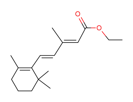 Molecular Structure of 17974-55-9 (2,4-Pentadienoic acid, 3-methyl-5-(2,6,6-trimethyl-1-cyclohexen-1-yl)-,
ethyl ester, (2E,4E)-)