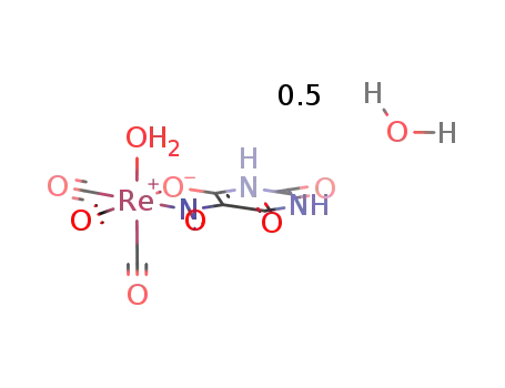 fac-(5-hydroxyamino-pyrimidine-2,4,6(1H,3H,5H)-trione)aquatricarbonylrhenium(I) hemihydrate
