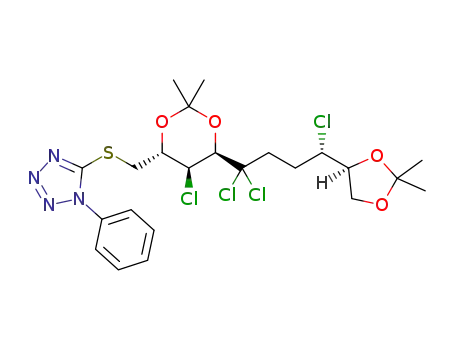 5-((((4S,5S,6R)-5-chloro-2,2-dimethyl-6-((S)-1,1,4-trichloro-4-((S)-2,2-dimethyl-1,3-dioxolan-4-yl)butyl)-1,3-dioxan-4-yl)methyl)thio)-1-phenyl-1H-tetrazole