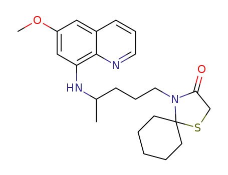 4-{4-[(6-methoxyquinolin-8-yl)amino]pentyl}-1-thia-4-azaspiro[4.5]decan-3-one