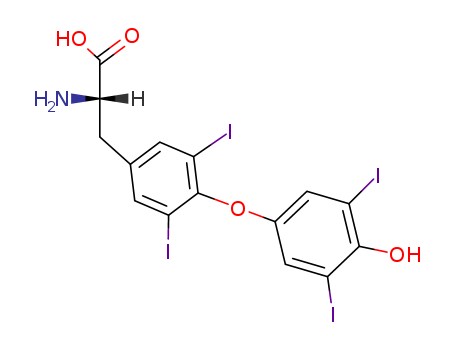 51-48-9,L-Thyroxine,Thyroxine,L- (8CI);(-)-Thyroxine;3,3',5,5'-Tetraiodo-L-thyronine;Henning;L-T4;L-Thyroxin;Levothyroxine;NSC 36397;T4;T4 (hormone);THX;Tetraiodothyronine;Thyrax;Thyreoideum;Thyroxin;Thyroxinal;Thyroxine;