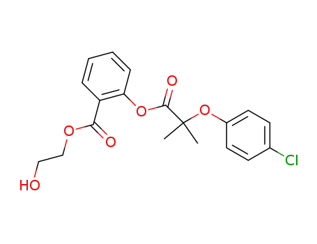 Molecular Structure of 63293-50-5 (Benzoic acid, 2-[2-(4-chlorophenoxy)-2-methyl-1-oxopropoxy]-,
2-hydroxyethyl ester)