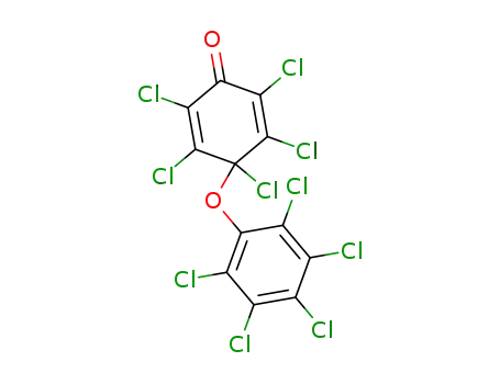 Molecular Structure of 17540-48-6 (2,5-Cyclohexadien-1-one,
2,3,4,5,6-pentachloro-4-(pentachlorophenoxy)-)