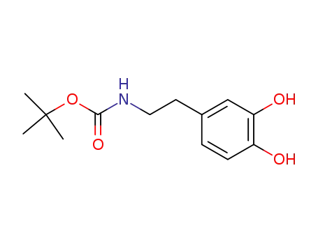 Molecular Structure of 37034-31-4 (tert-butyl [2-(3,4-dihydroxyphenyl)ethyl]carbamate)