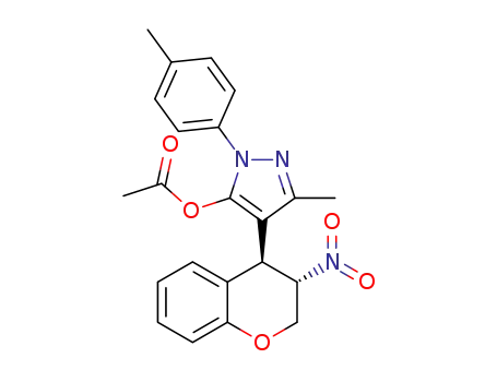 3-methyl-4-((3S,4S)-3-nitrochroman-4-yl)-1-(p-tolyl)-1H-pyrazol-5-yl acetate