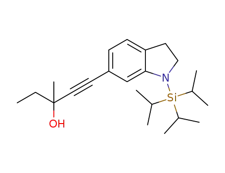 3-methyl-1-(1-(triisopropylsilyl)indolin-6-yl)pent-1-yn-3-ol