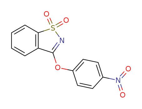 Molecular Structure of 132636-65-8 (1,2-Benzisothiazole, 3-(4-nitrophenoxy)-, 1,1-dioxide)